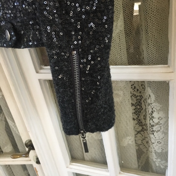 Host Pick! I-N-C International Concepts Sequin Adorned Moto Jacket – Size Small - Picture 7 of 9